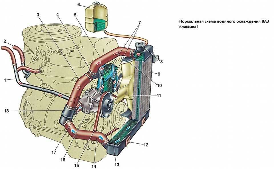 Схема системы охлаждения на ваз 2109 карбюратор