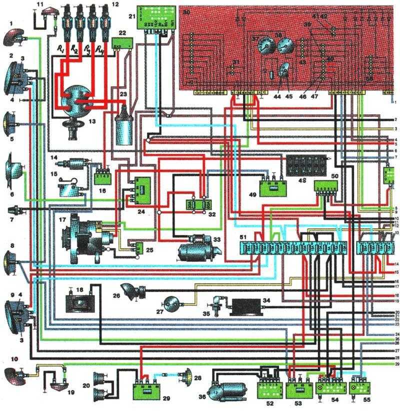 Оборудование и приборы электрической системы управления двигателя змз-406