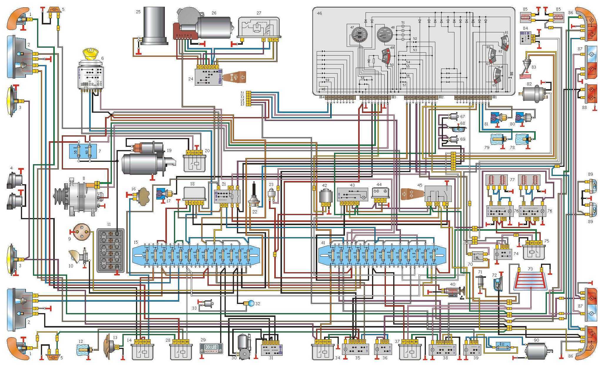 Схема электрооборудования Волга 3110 с двигателем 406