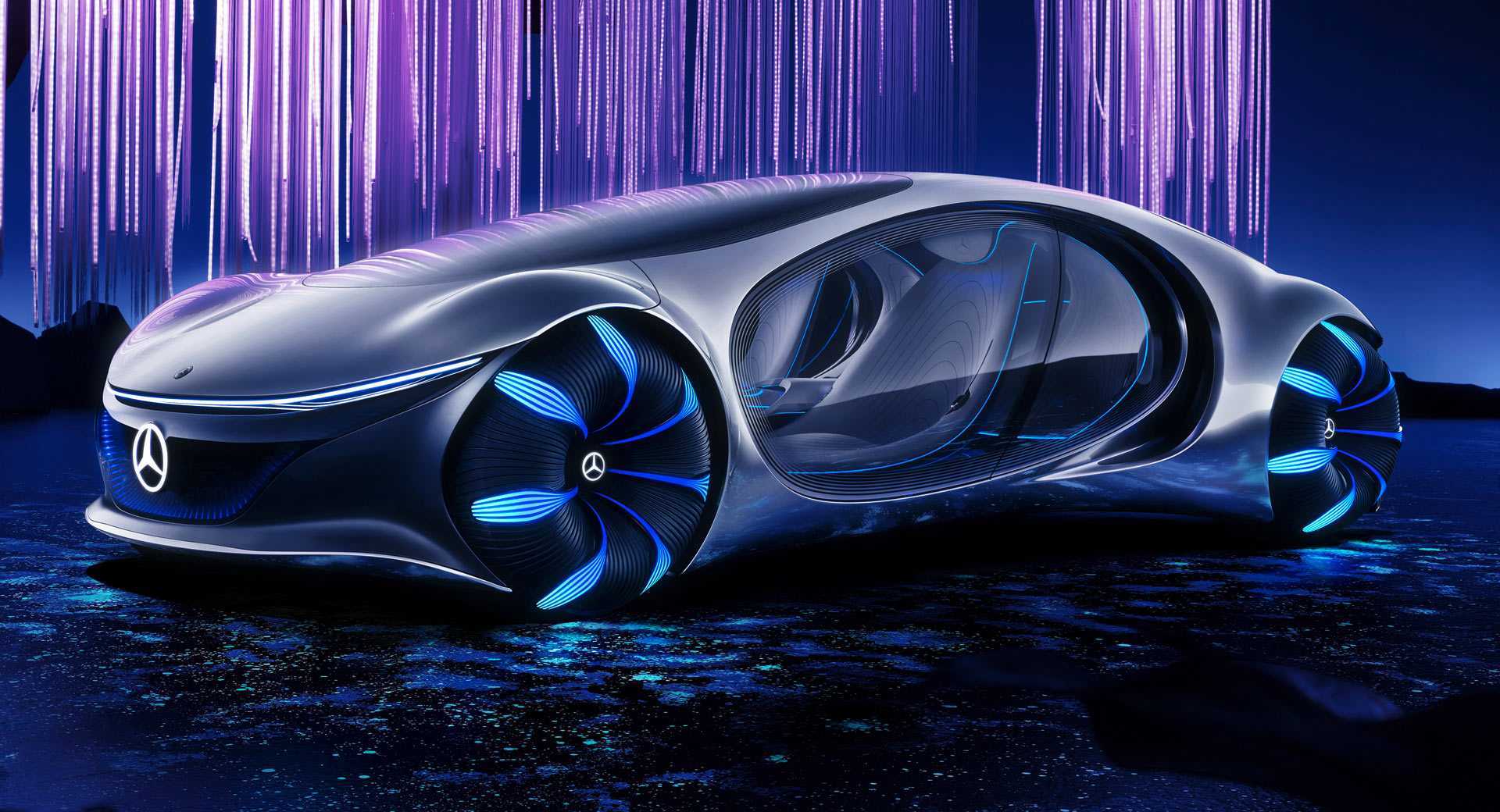 Mercedes Benz вывел на дорожные тесты уникальную машину – прототип авто будущего VISION AVTR или просто АВАТАР