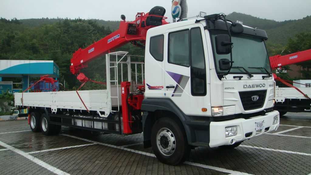 Бортовой грузовик daewoo super novus bl8ar 390 (6х4) с телескопическим кму