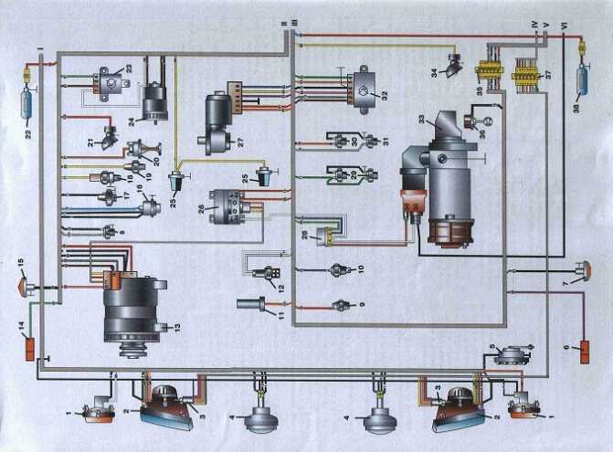 Схема электропроводки зил 131 – цветная схема электрооборудования автомобиля зил-131